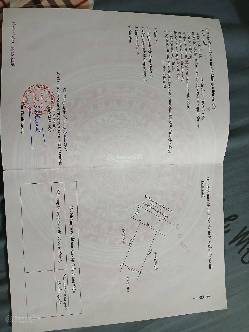 BÁN GẤP LÔ ĐẤT PHÙNG THỊ TRINH KIẾN AN HẢI PHÒNG