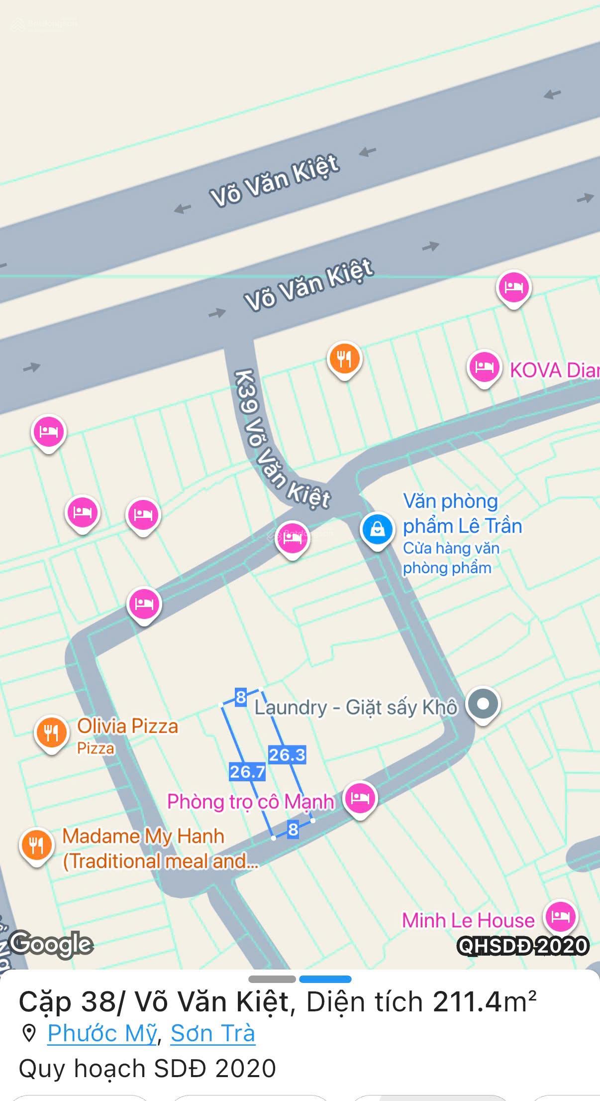 Bán đất kiệt 3m Võ Văn Kiệt cách bãi biển Mỹ Khê 300m - Ngay trung tâm tài chính quốc tế. 75tr/m2