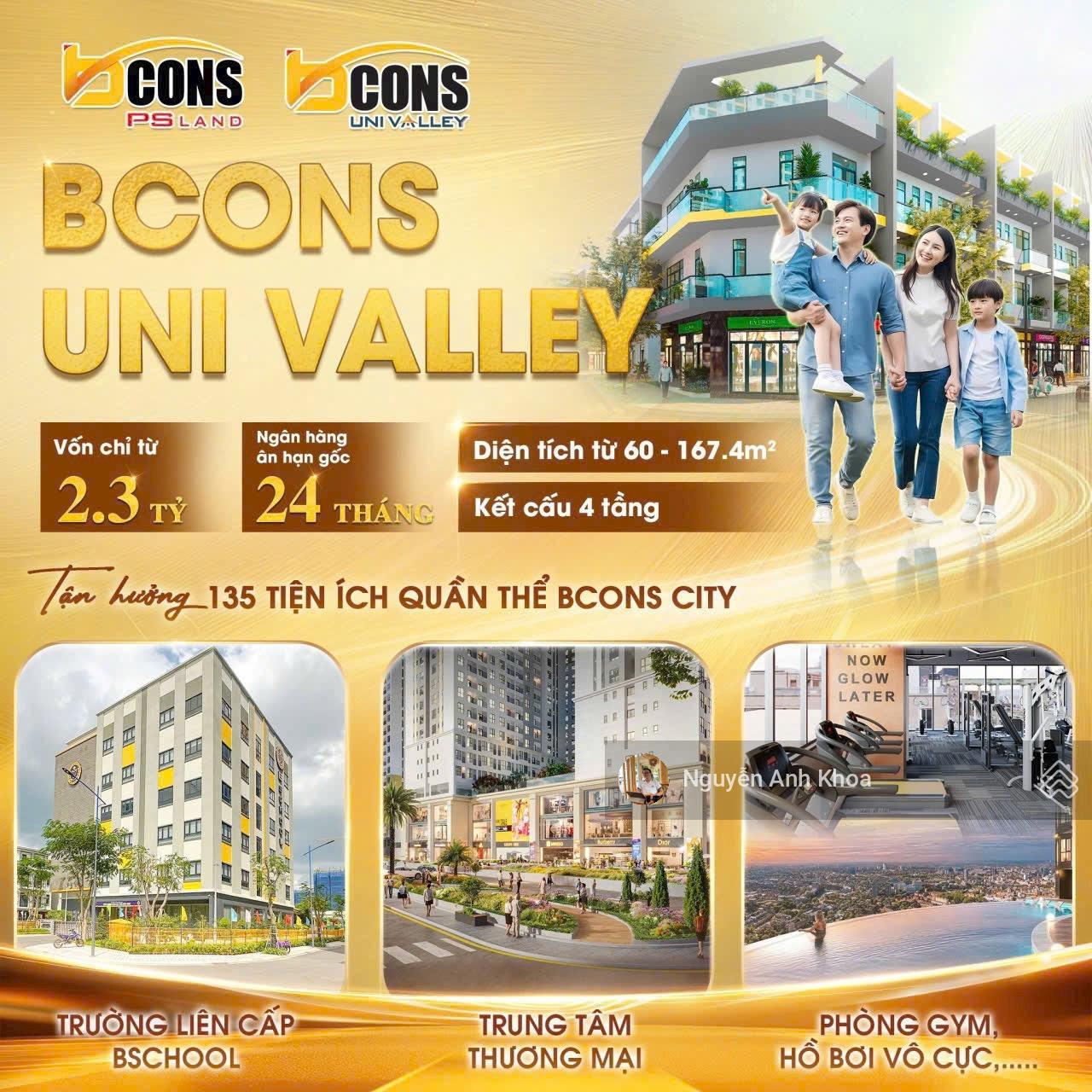 Nhà phố Bcons Uni Valley giá bán cập nhật mới nhất tháng 3/2026