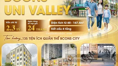 Nhà phố Bcons Uni Valley giá bán cập nhật mới nhất tháng 3/2026