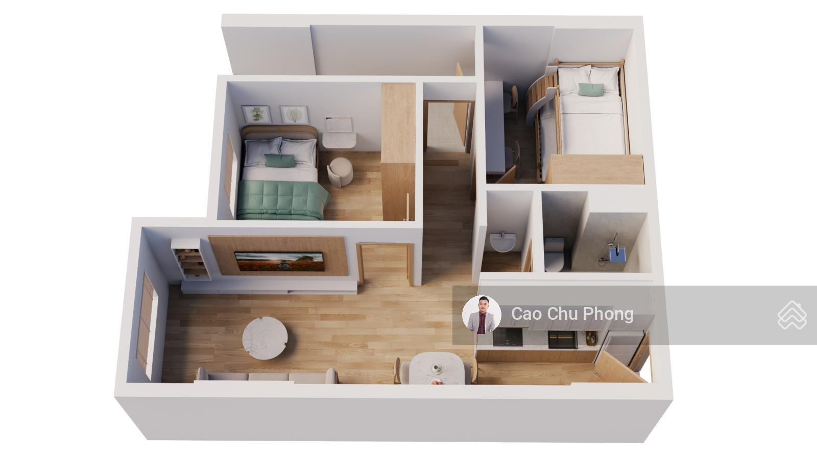 Bán Căn hộ 50m², 2 phòng ngủ, 1WC, 1 ban công tòa CT1-A tại dự án Kho 3 Lạc Viên Hải Phòng