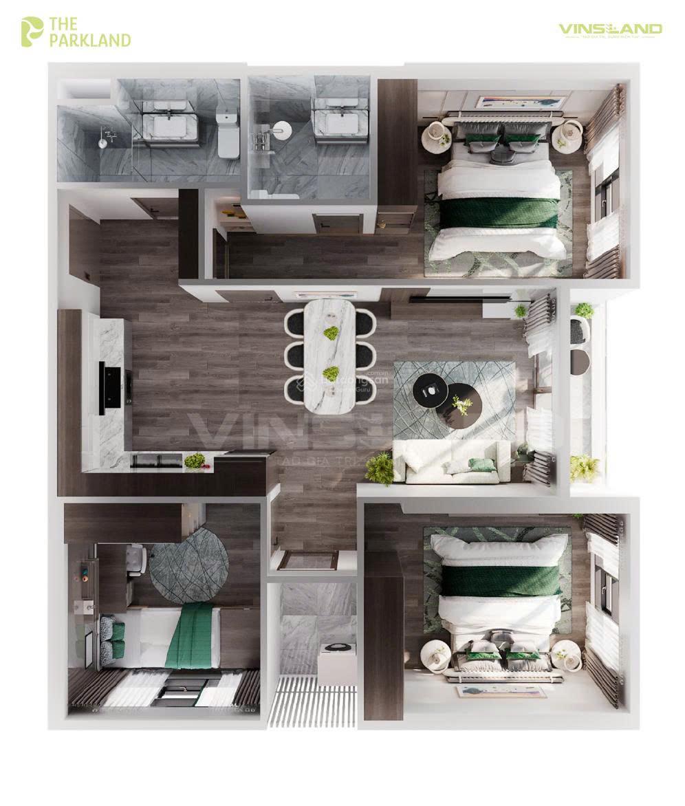 Căn 3n2wc giá chỉ bằng 2n + 1 tại ParkLand 46tr/m2 hợp gia chủ Tây Tứ Trạch, LH 0964 389 ***