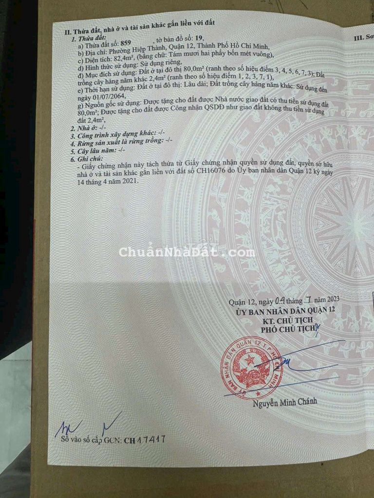 ĐẤT MẶT TIỀN KINH DOANH HT17, DT:82m2, SỔ HỒNG RIÊNG,CHỈ 6.55 TỶ