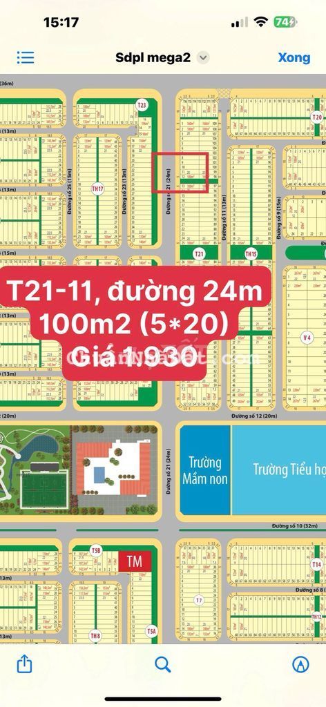 Mega City 2- Bán lô đường 24m - T21-11,100m2 - Nhơn trạch, Đồng Nai