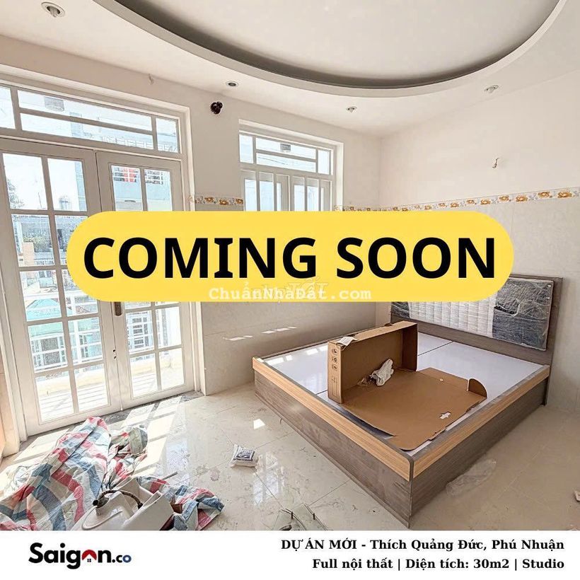 DỰ ÁN MỚI - Chỉ 5,9tr Thích Quảng Đức, hẻm xe hơi ban công, cửa sổ lớn