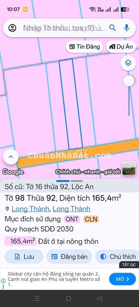 Đất khu dân cư Lộc An vùng ven sân bay quốc tế Long Thành