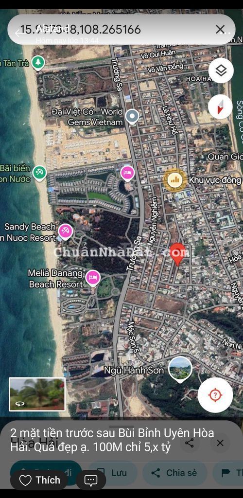 Cần bán 2 mặt tiền trước sau Bùi Bỉnh Uyên Ngũ Hành Sơn Đà Nẵng