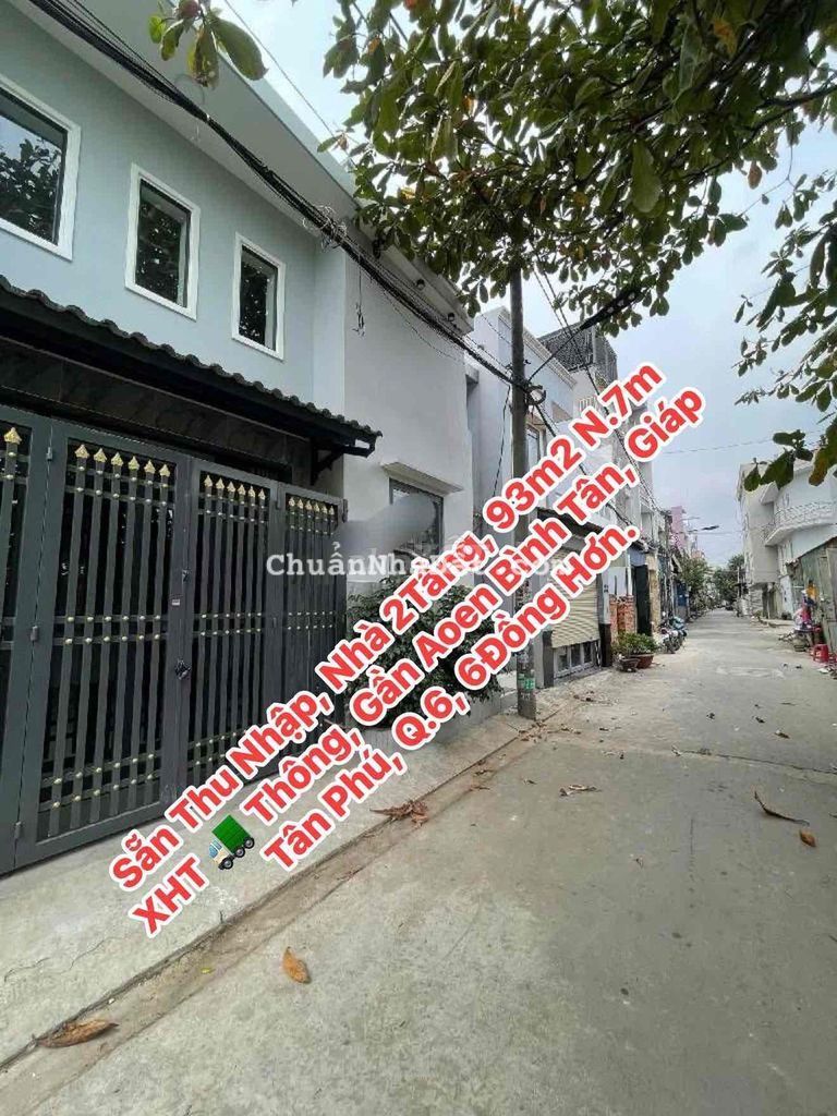 2Tầng 93m2 Ngang 7m, HXH Thông, Gần Aoen Bình Tân