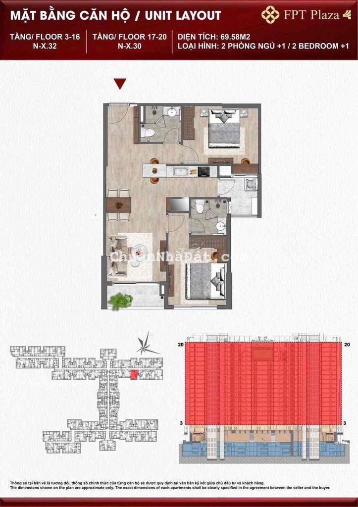 Căn hươngs nam tầng trung F4 Toà N