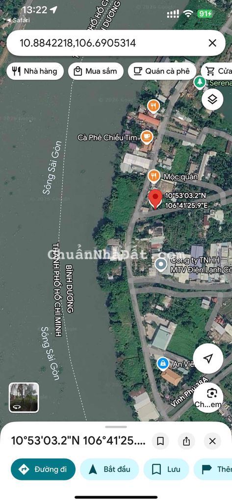 Đất ngay đường ven sông SG Thuận An