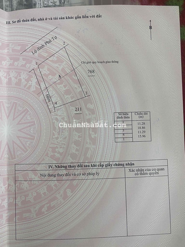 Cần bán đất 2 mặt tiền Lộ Đình Phú Tự, TP Bến Tre