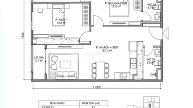 Chính chủ bán căn 2pn, 80m2 hướng Nam tầng đẹp tại Usilk 104, Tố Hữu