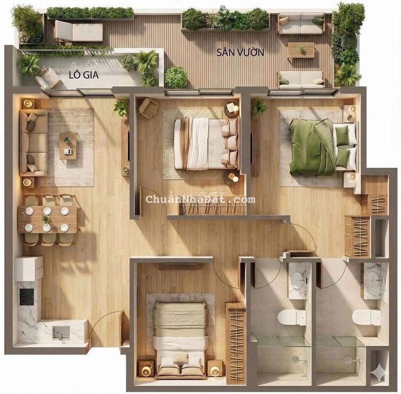 Bán căn hộ SÂN VƯỜN mặt tiền Quốc lộ 13 TPHCM