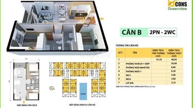 6tr/Tháng CĂN HỘ 2PN 2WC GIÁ "HỜI" NHẤT BCONS GREEN VIEW 🚀