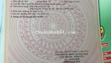 GIA ĐÌNH BÁN LÔ ĐẤT MẶT TIỀN ĐƯỜNG ÔNG BINH- PHƯỜNG TÂN TRIỀU-ĐỒNG NAI