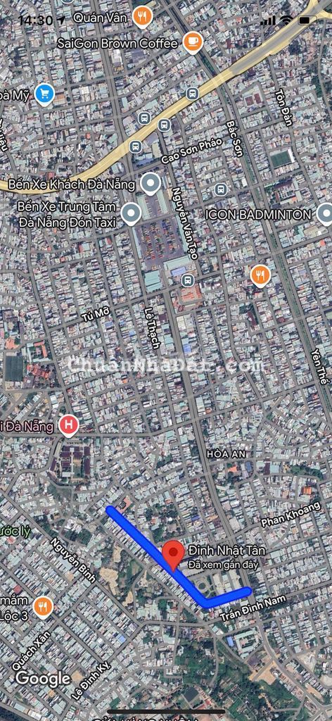 Bán dãy trọ MT đường Đinh Nhật Tân, Hòa An, Cẩm Lệ, giá 5 tỷ 3 tl