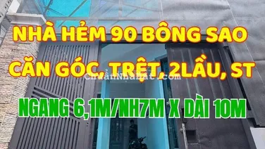 Nhà góc 1trệt, 2 lầu, ST: H90 Bông Sao, P5, Q8. N6,1m/nở hậu 7m x D10m