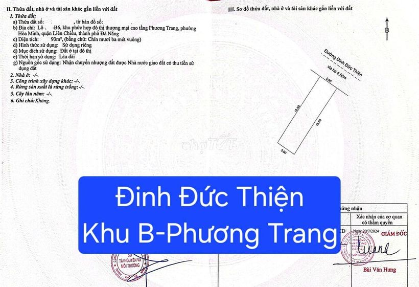 🔴💥BÁN ĐẤT ĐƯỜNG 7,5M ĐINH ĐỨC THIỆN - Khu B Phương Trang)