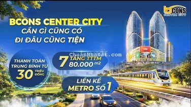 Bán căn 2PN 2WC view hồ bơi Bcons Center City chỉ 5% kí HD ngay