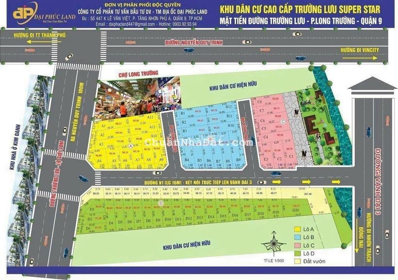 Cần bán lô thổ cư D9 dự án Trường Lưu Đại Phúc 83m2 giá 5 tỷ 2