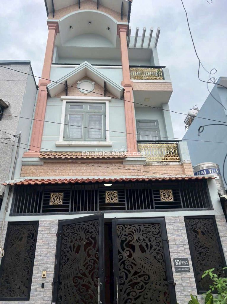 Nhà phố 5m x 15m. Đúc 3 tầng Hẻm xe hơi Lê Văn Khương