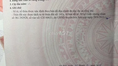 Bán gấp lô đất thổ cư 100% đẹp tại xã xã Minh Phú, Sóc Sơn, Hà Nội