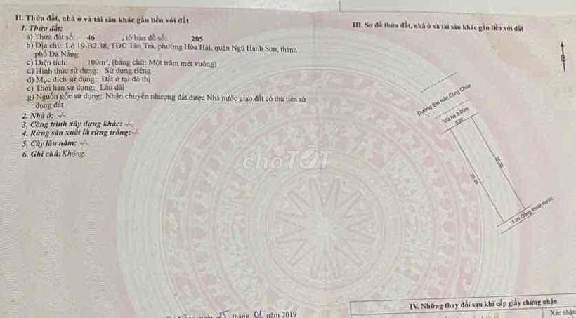 Bán Lô Đất Biển Tân Trà 100m2 MT Đường Bát Nàn Công Chúa - Lô Sạch Đep