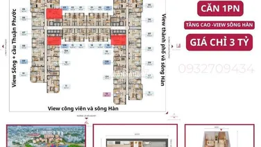 CỰC HOT - CĂN 1PN TẦNG CAO- VIEW SÔNG -GIÁ TỐT CHỈ 3 TỶ