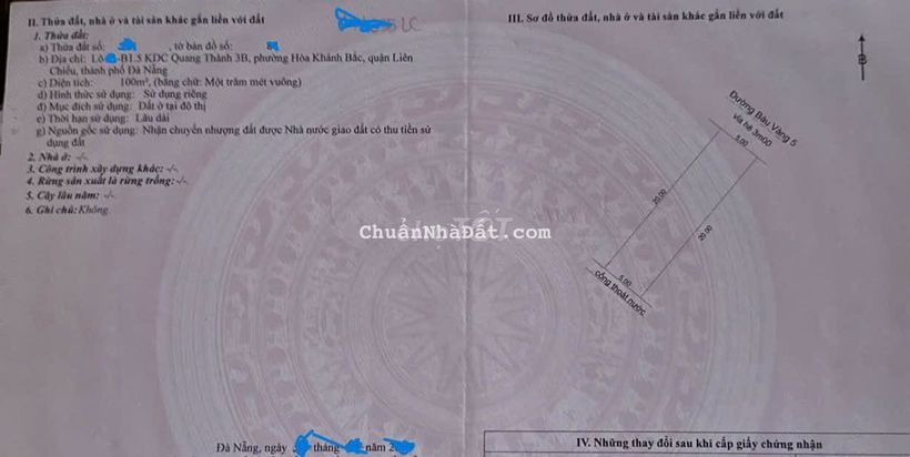 Bán đất đường 7,5m Bàu Vàng 5 - Ngay ĐẠI HỌC BÁCH KHOA