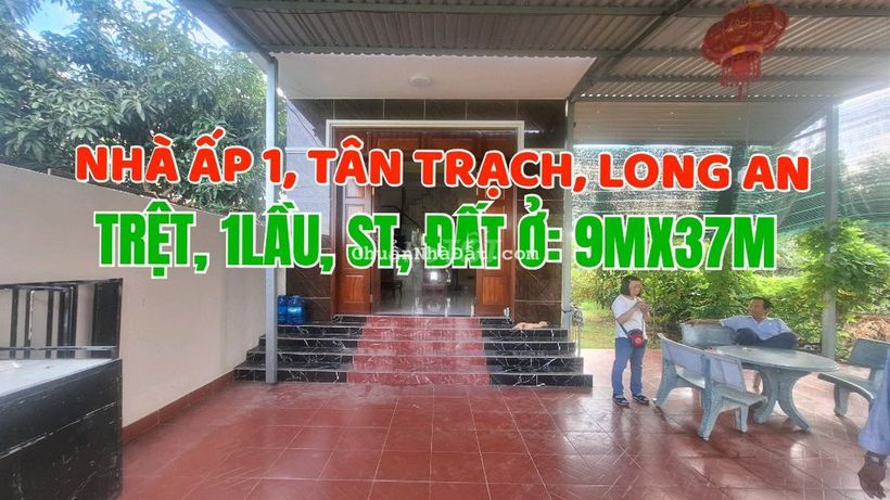 Nhà giá mềm 1trệt, 1 lầu, ST, 330,4m2 đất ở, Tân Trạch, Cần Đước, L.An