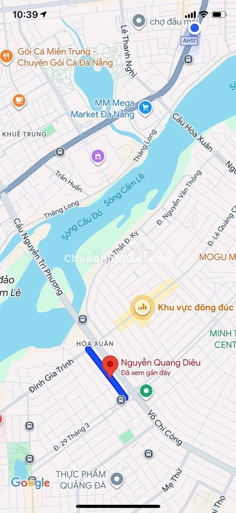 Bán đất mặt tiền đường 7.5m Nguyễn Quang Diêu, đối lưng Võ Chí Công