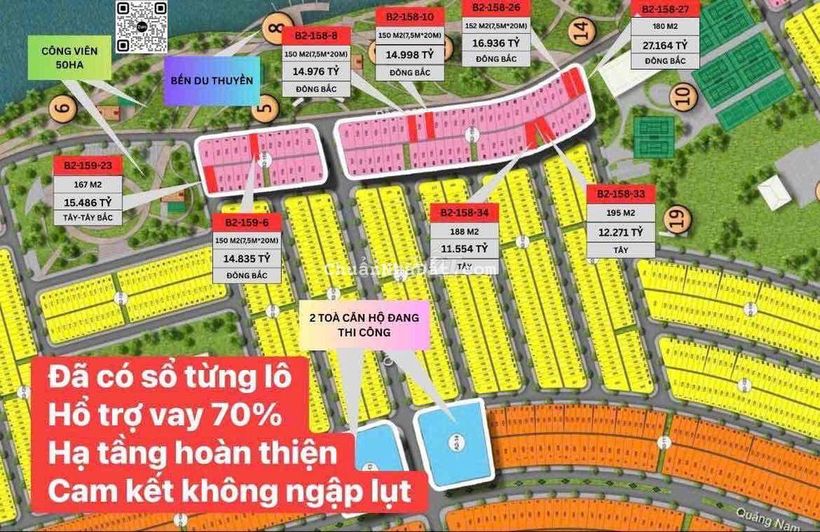 bán đất biệt thự ven sông Đầm Sen khu đô Thị Nam Hoà Xuân