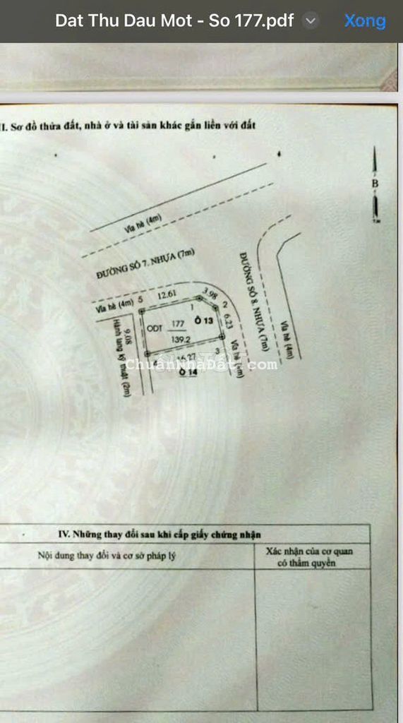 Chính chủ cần bán lô đất góc 2 mặt tiền chánh nghĩa ,trung tâm TP TDM