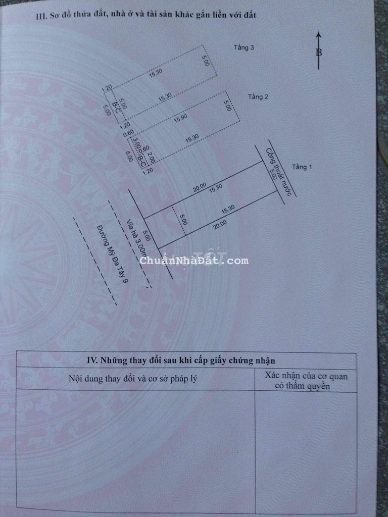 Bán nhà 3 tầng mặt tiền đường mỹ đa tây 9