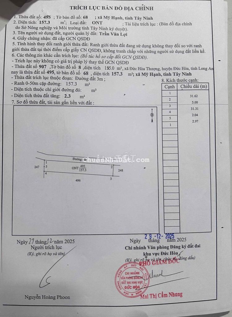 Chính chủ bán đất thổ cư full