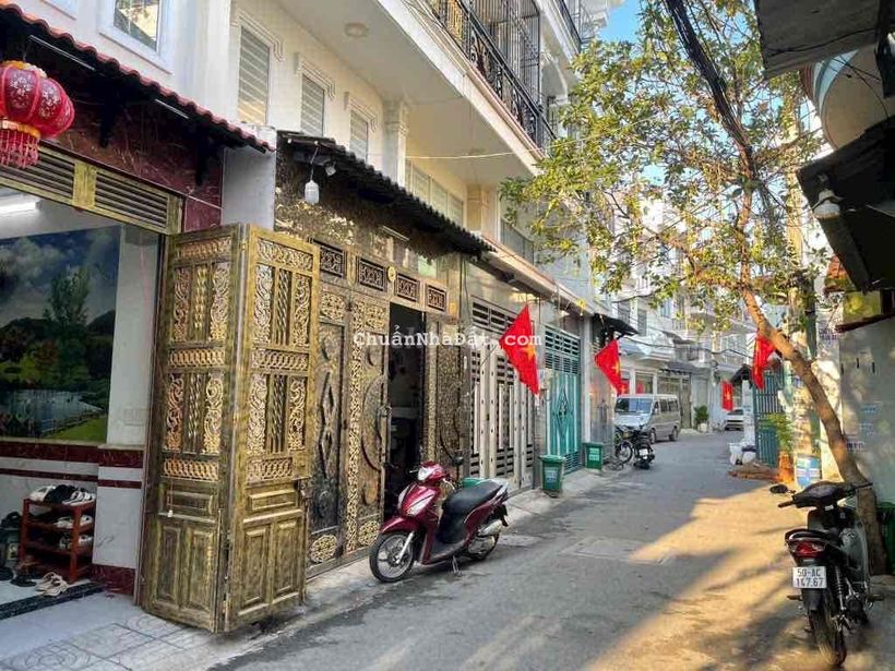 NGUYỄN THỊ BÚP~ 4 TẦNG – Gần Mặt Tiền CHỢ, HẺM XE TẢI THÔNG – 5Ty x