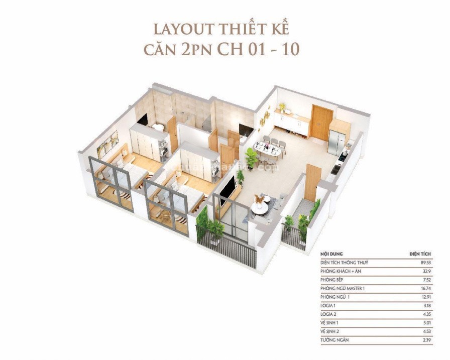 Chính chủ chuyển nhượng căn 2PN 89.53m2 ở ngay dự án Khai Sơn City, giá tốt LH: 0981 649 ***
