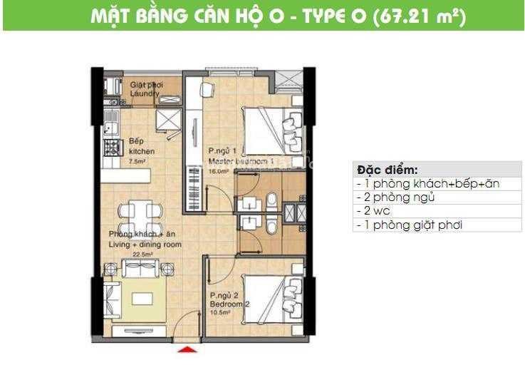 Cần bán CH Era Town, 67m2 2PN 2WC, giá 2.35ty. LH 0902 952 ***
