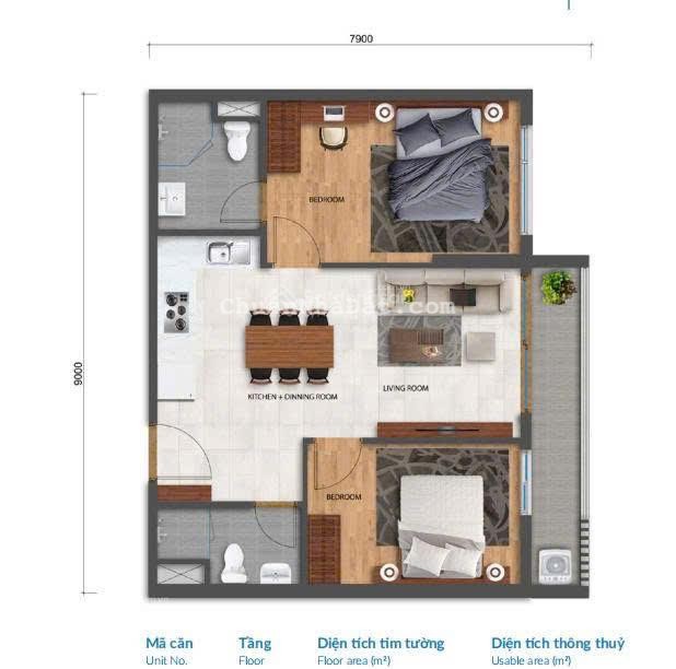 Cho thuê căn hộ Safira KĐ, 67m2 2PN - 2WC, tầng sân vườn, Full nội thất, giá chỉ 10tr/tháng