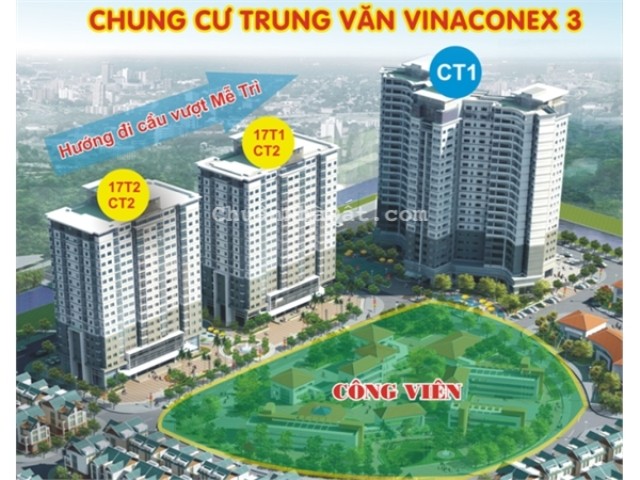 Cho thuê CC Vinaconex 3 tòa 17T 15 triệu VND, 105m2 ở Trung Văn, Nam Từ Liêm, Hà Nội