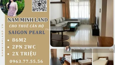 Hải Yến 0963 775 *** - cho thuê căn hộ Saigon Pearl 2 Phòng ngủ tầng cao, view Landmark 81