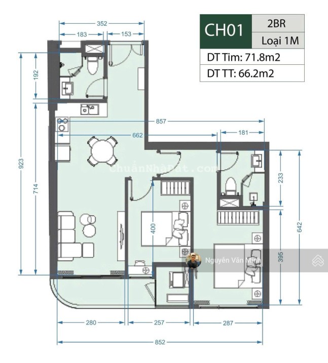 Chính chủ cần bán căn 2 ngủ 2 vệ sinh giá 5 tỷ 510 tòa A1 Lumiere Vinhomes Smart City